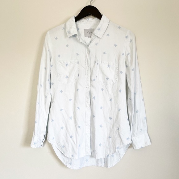 RAILS Carter Button Up White Wash Star Shirt XS - Picture 1 of 7